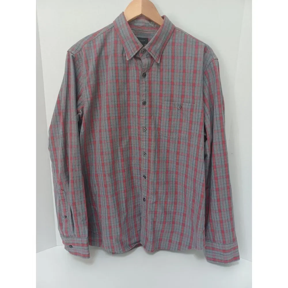 J. CREW Plaid‎ Button Down Mens Large